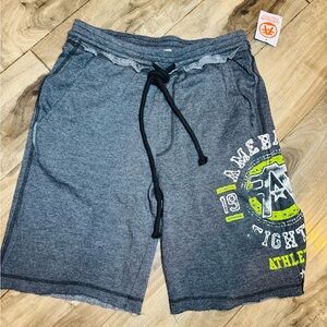 Affliction American Fighter Dark Grey / Black Shorts NWT